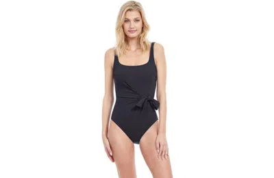 Gottex Luna Square Neck One Piece Swimsuit In Black