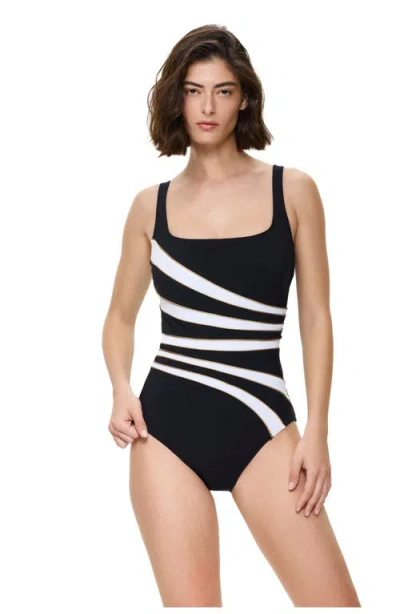 Gottex Luxe Allure Square Neck One Piece In Black
