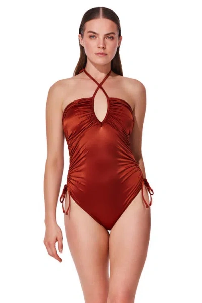 Gottex Mademoiselle Halter One Piece In Brown