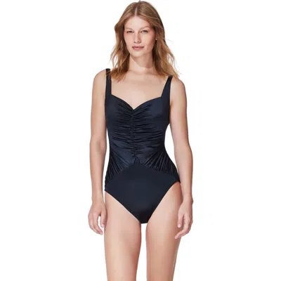 Gottex Mademoiselle Sweetheart Ruched One Piece In Black