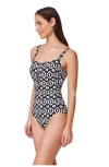 Gottex Mantra Braided Square Neck One Piece In Black