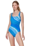 Gottex Marble Dream Square Neck One Piece In Blue