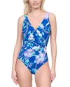 Gottex Memories Of Capri Printed One Piece Swimsuit In Blue Multi
