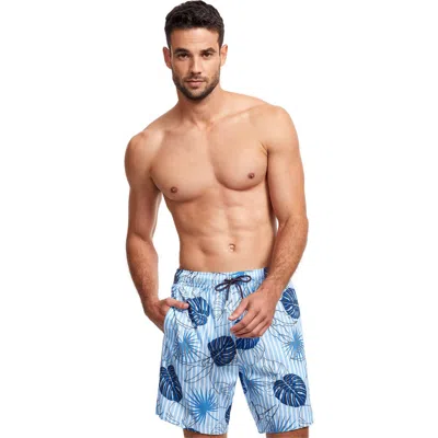 Gottex Men Beach Vibe 7" Swim Shorts In Blue Black White