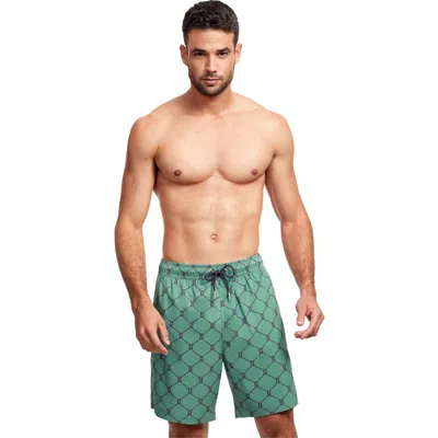 Gottex Men Beach Vibe 7" Swim Shorts In Green Navy
