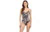 Gottex Miss Butterfly Surplice One Piece Swimsuit In Brown Multi