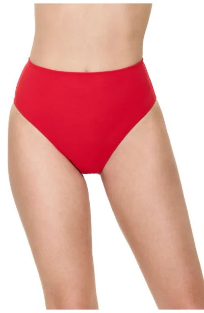 Gottex Modern Muse High Waist Bikini Bottom In Red