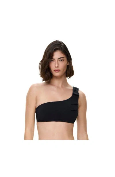Gottex Modern Muse One Shoulder Bikini Top In Black