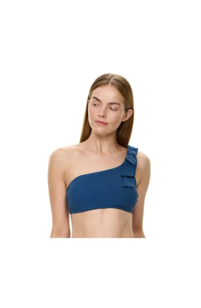 Gottex Modern Muse One Shoulder Bikini Top In Blue