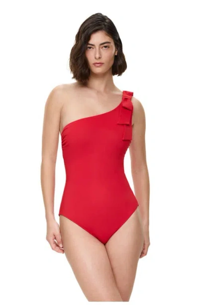 Gottex Modern Muse One Shoulder One Piece In Red