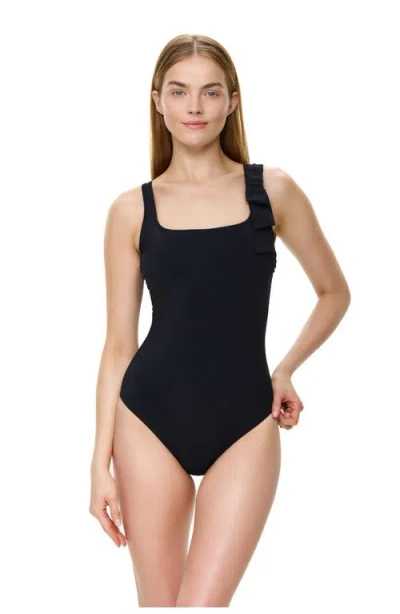 Gottex Modern Muse Square Neck One Piece In Black