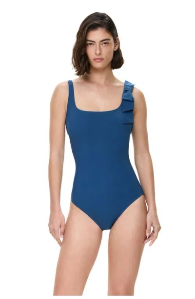 Gottex Modern Muse Square Neck One Piece In Blue