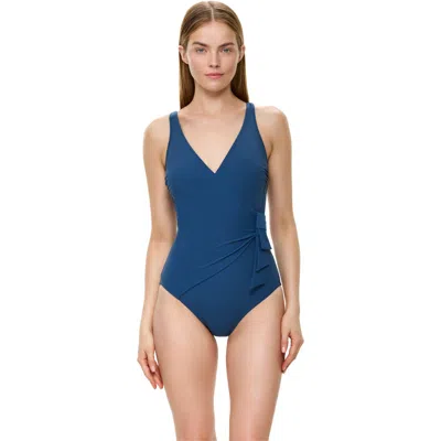 Gottex Modern Muse Surplice One Piece In Blue