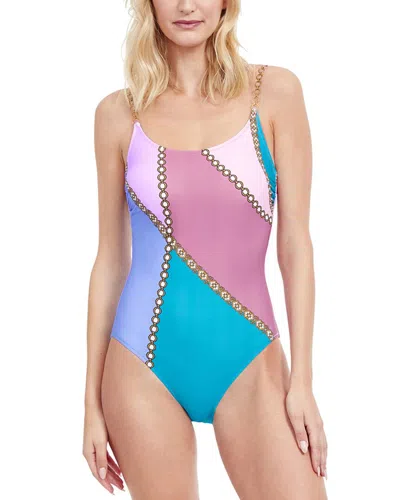 Gottex Modern Shades Lingerie Strap One Piece Swimsuit In Multi