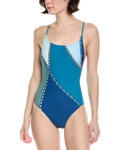 Gottex Modern Shades Chain Lingerie Tank One-piece In Blue