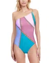 GOTTEX GOTTEX MODERN SHADES ONE SHOULDER ONE-PIECE