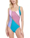 Gottex Modern Shades Lingerie Strap One Piece Swimsuit In Multi