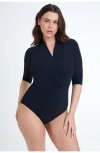 Gottex Modest Modest Surplice V Neck One Piece In Black