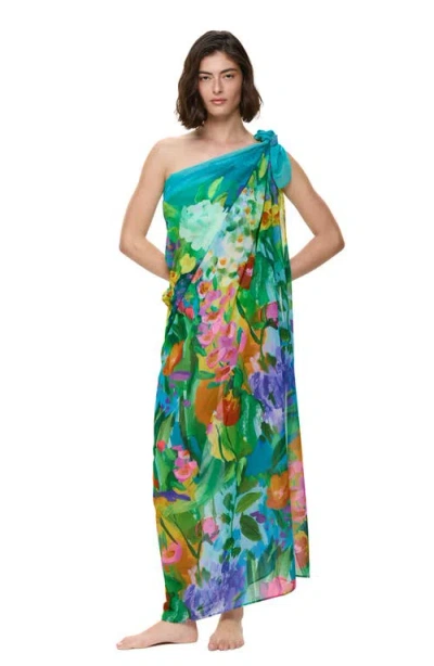 Gottex Monet's Garden Swim Cover-up Pareo In Black
