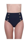 Gottex Monte Carlo High Waist Bottom With Button Details In Blue