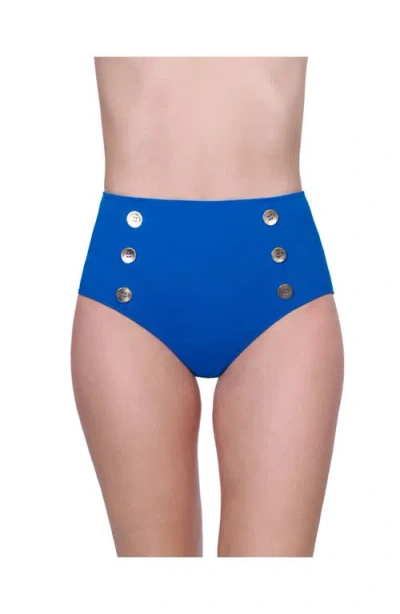 Gottex Monte Carlo High Waist Bottom With Button Details In Blue
