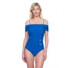 Gottex Monte Carlo Off Shoulder One Piece In Blue