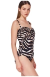 Gottex Nambiti Front Twist Bandeau One Piece In Brown