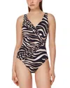 Gottex Nambiti Surplice One Piece Swimsuit In Animal Print