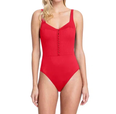 Gottex One Piece Swimsuit In Got Bardot Red In Multi