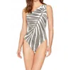 Gottex One Shoulder Strappy Back One Piece Swimsuit In Got Golden Sand In Multi