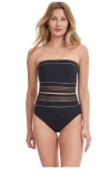 Gottex Onyx Bandeau Metallic One-piece Swimsuit In Blk/gold