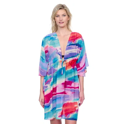 GOTTEX PALMA DE MALLORCA V-NECK BEACH DRESS WITH ADJUSTABLE TIE