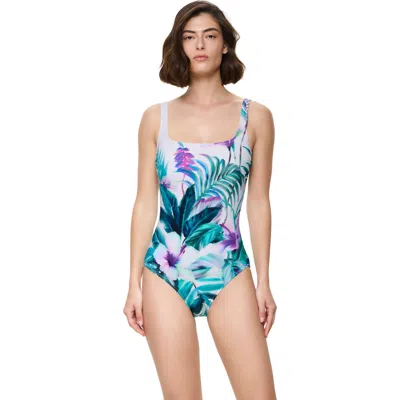 Gottex Paradise Beauty Square Neck One Piece Swimsuit In Multi