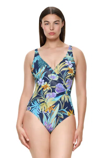 Gottex Paradise Beauty Surplice One Piece Swimsuit In Multi