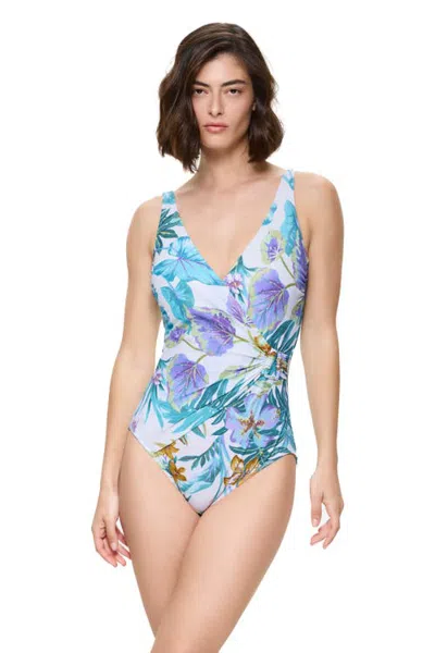 Gottex Paradise Beauty Surplice One Piece Swimsuit In Multi
