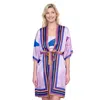 Gottex Paradiso Robe With Flutter Sleeves And Tie In Multi