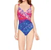 Gottex Petals Surplice One Piece Swimsuit In Cosmic Pink/blue In Multi