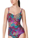 Gottex Plantopia Crisscross D Cup Tankini Top In Multi