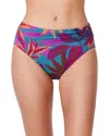Gottex Plantopia Mid Rise Shirred Bikini Bottom In Multi