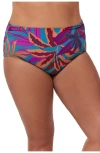 Gottex Plantopia Plus Size Shirred High Waist Swim Bottom In Multi