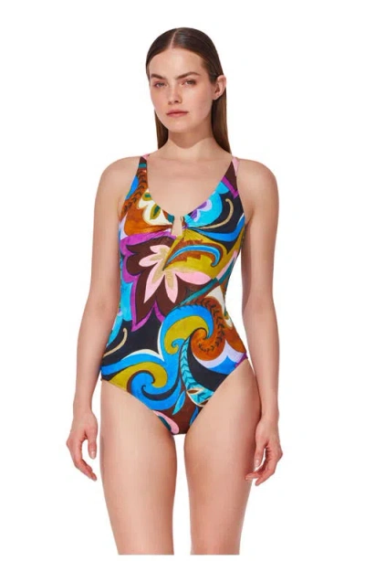 Gottex Porto U Wire One Piece In Blue