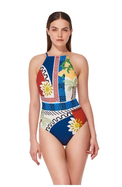 Gottex Positano High Neck One Piece In Multi