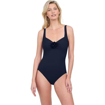 Gottex Rose Bud Sweetheart One Piece Swimsuit In Black