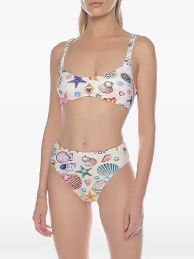 Gottex Seashell-print Bikini Top In Neutral