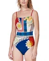 Gottex Shaped Square Neck One Piece Swimsuit In Multi