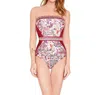 Gottex Shiraz Bandeau One Piece Swimsuit In Red Multi In Multi
