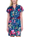 Gottex Garden Dream Button-down Shirt Dress Cover-up In Blue