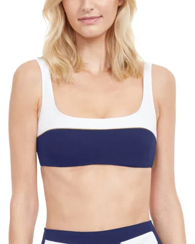 Gottex Simple Elegance Square Neck Bikini Top In Blue