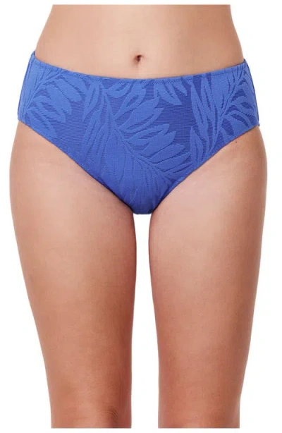 Gottex Skyfall Textured Mid Waist Swim Bottom In Blue