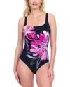Gottex Water Lily Square Neck One Piece Swimsuit